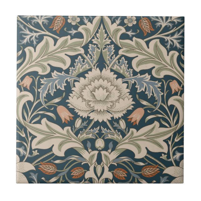 William Morris Severn Floral Garden Flower Classic Tile (Front)