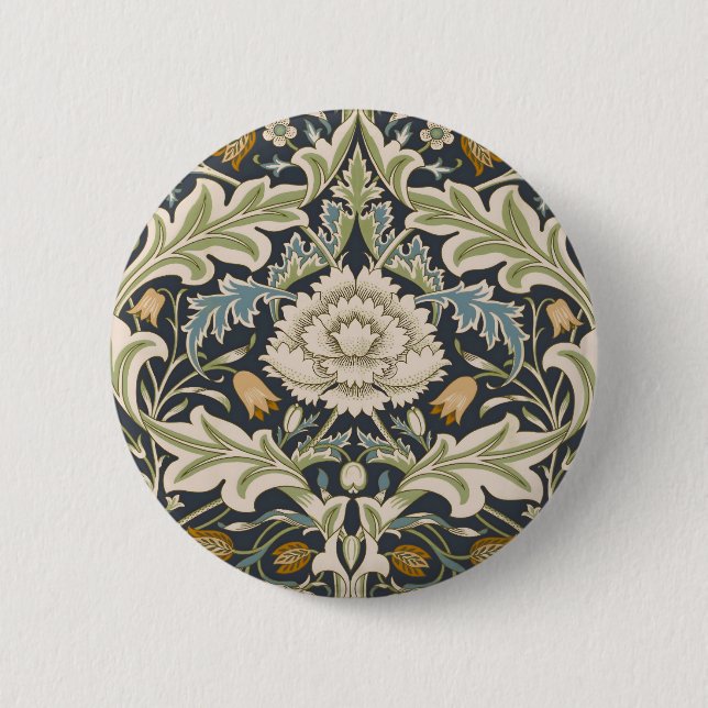 William Morris Severn Floral Pattern Classic 2 Inch Round Button (Front)