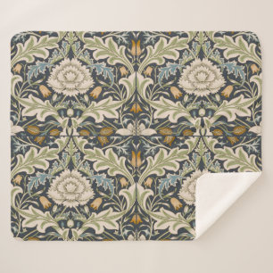 William Morris Severn Floral Pattern Classic Sherpa Blanket