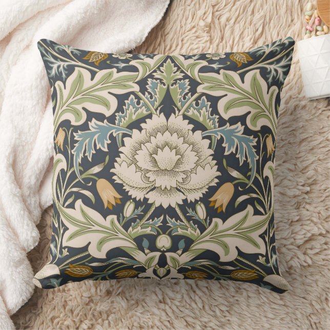 William Morris Severn Floral Pattern Classic Throw Pillow (Blanket)