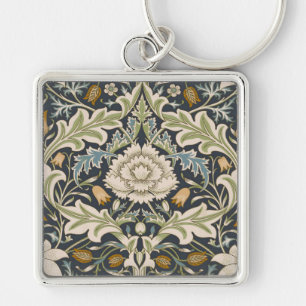 William Morris Severn Navy Blue Floral Art Keychain