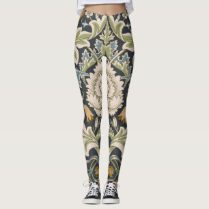 William Morris Severn Navy Blue Floral Art Leggings