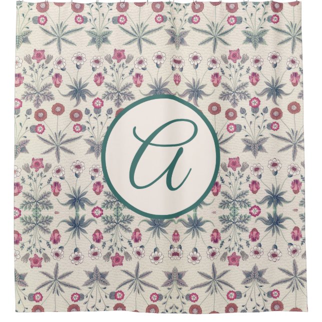 William Morris SHOWER CURTAIN WITH INITIAL (Front)