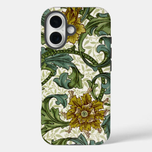 William Morris Single Stem Floral Art Tile iPhone 16 Case
