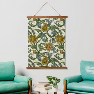 William Morris Single Stem Floral Art Tile Hanging Tapestry