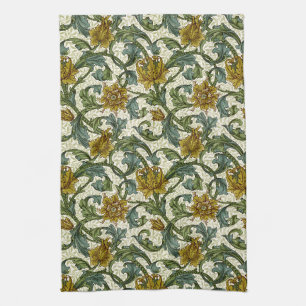 William Morris Single Stem Floral Art Tile Kitchen Towel