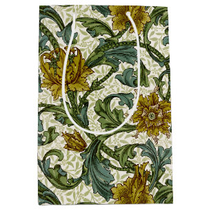 William Morris Single Stem Floral Art Tile Medium Gift Bag