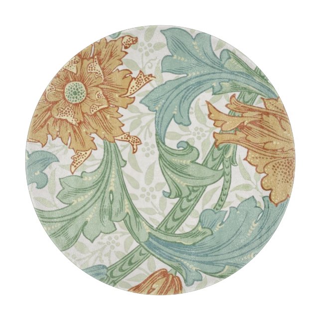 William Morris Single Stem Floral Pattern Cutting Board (Front)