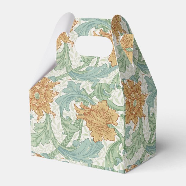 William Morris Single Stem Floral Pattern Favor Box (Front Side)