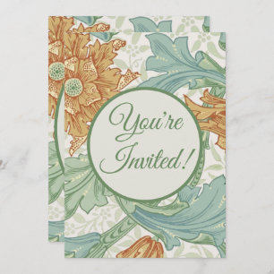William Morris Single Stem Floral Pattern Invitation