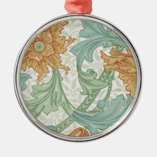 William Morris Single Stem Floral Pattern Metal Ornament