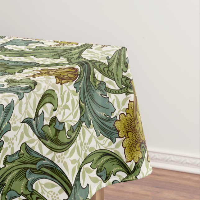 William Morris Single Stem Floral Pattern Tablecloth (In Situ)