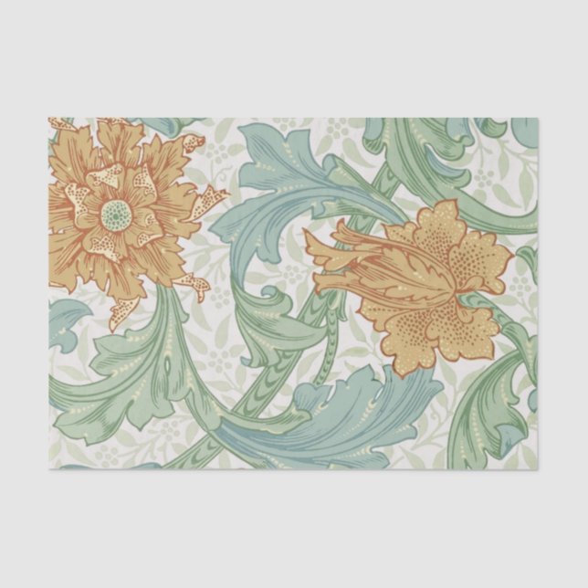 William Morris Single Stem Floral Pattern Tissue Paper (Front)