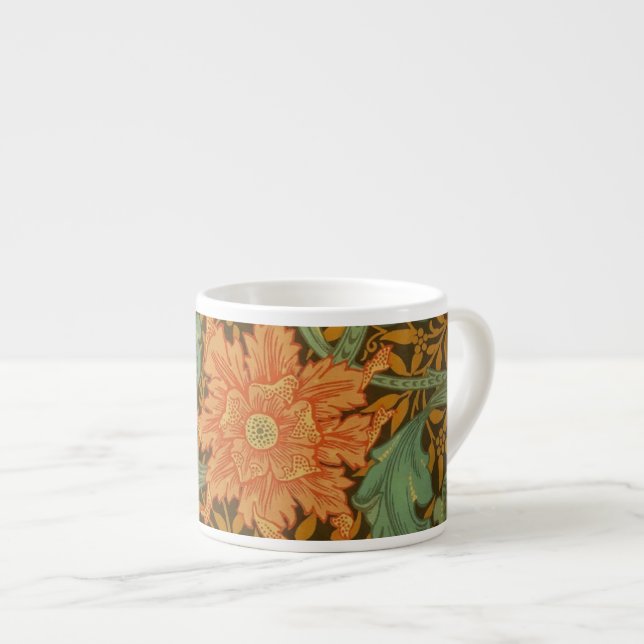 William Morris Single Stem Pattern Art Nouveau Espresso Cup (Front Right)