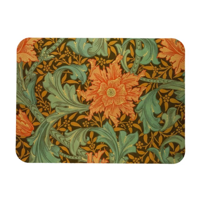 William Morris Single Stem Pattern Art Nouveau Magnet (Horizontal)