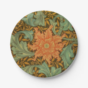 William Morris Single Stem Pattern Art Nouveau Paper Plate