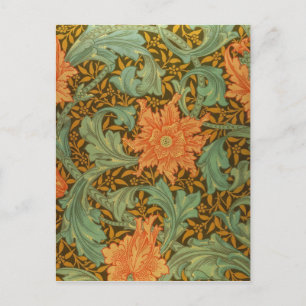 William Morris Single Stem Pattern Art Nouveau Postcard