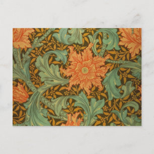 William Morris Single Stem Pattern Art Nouveau Postcard
