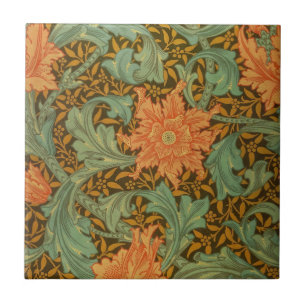 William Morris Single Stem Pattern Art Nouveau Tile