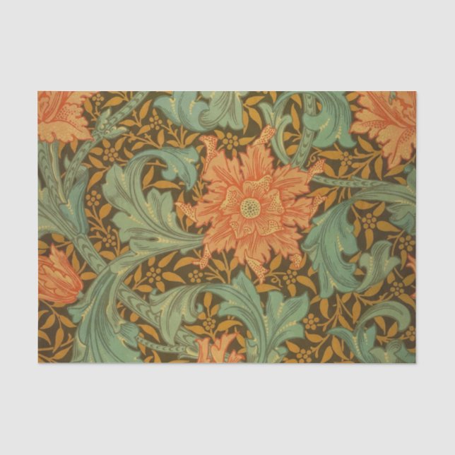 William Morris Single Stem Pattern Art Nouveau Tissue Paper (Front)