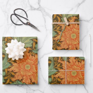 William Morris Single Stem Pattern Art Nouveau Wrapping Paper Sheet