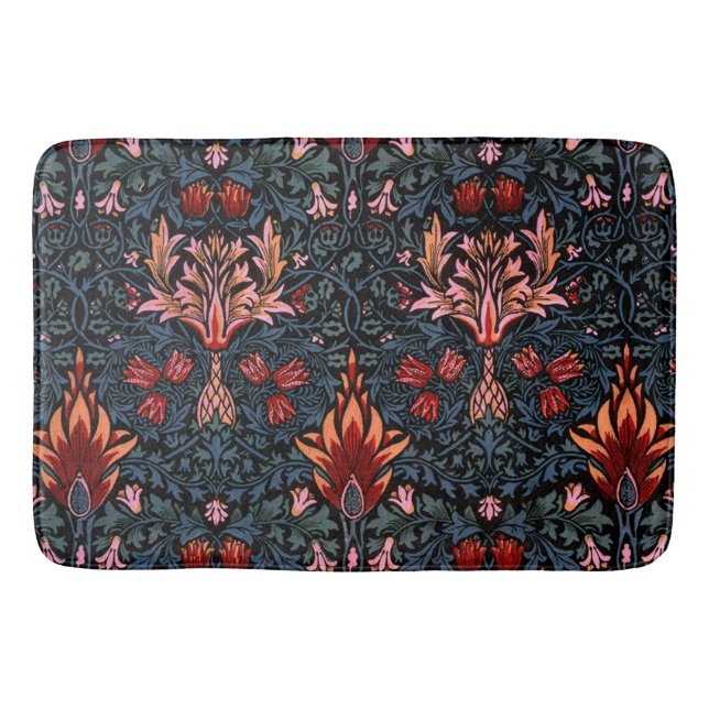 William Morris Snakeshead Dark Pattern Bath Mat (Front)