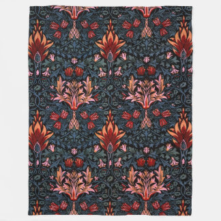 William Morris Snakeshead Dark Pattern Fleece Blanket