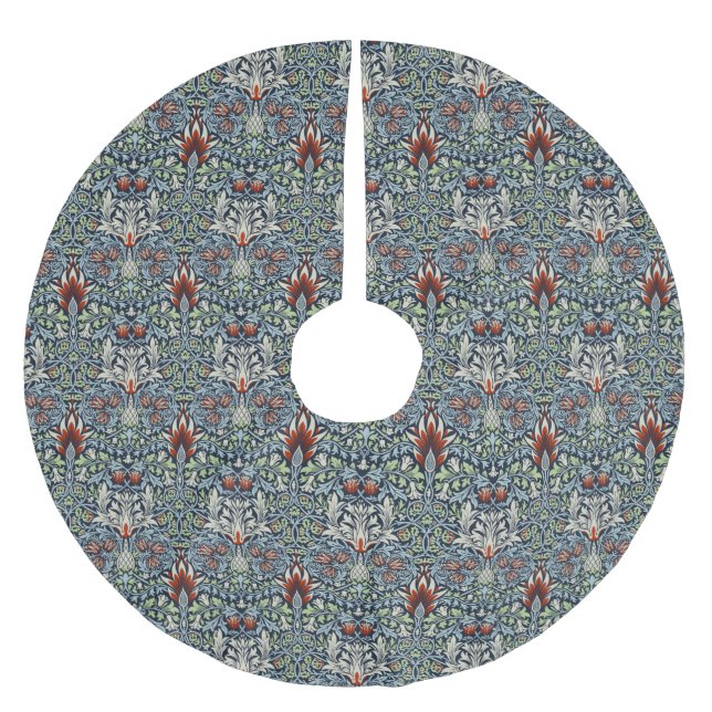 William Morris Snakeshead Floral Classic Botanical Brushed Polyester Tree Skirt (Front)