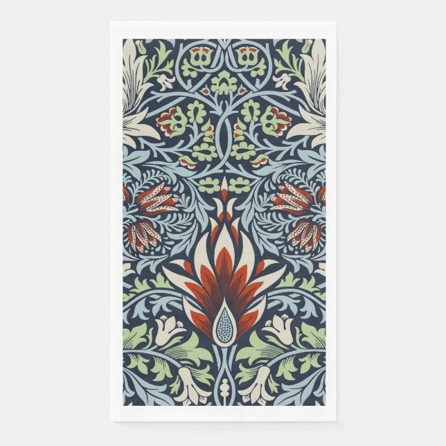 William Morris Snakeshead Floral Classic Botanical Napkin (Front)