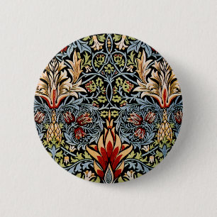 William Morris Snakeshead Floral Pattern 2 Inch Round Button