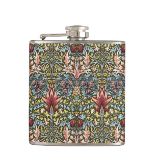 William Morris Snakeshead Floral Pattern Hip Flask