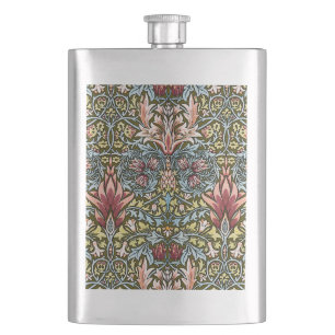 William Morris Snakeshead Floral Pattern Hip Flask