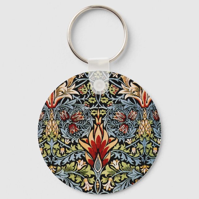 William Morris Snakeshead Floral Pattern Keychain (Front)