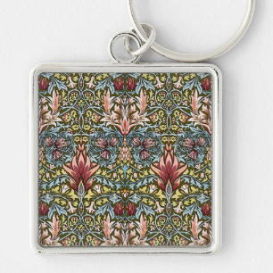 William Morris Snakeshead Floral Pattern Keychain