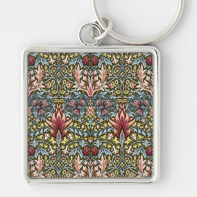 William Morris Snakeshead Floral Pattern Keychain (Front)