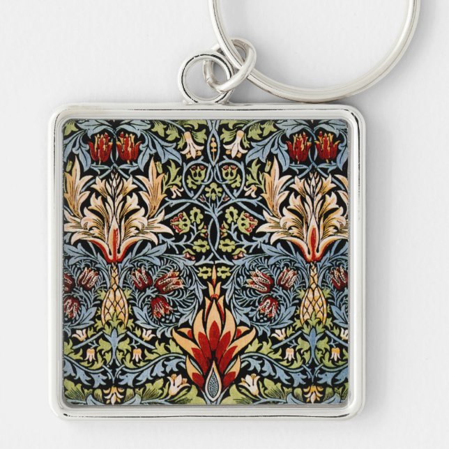 William Morris Snakeshead Floral Pattern Keychain (Front)