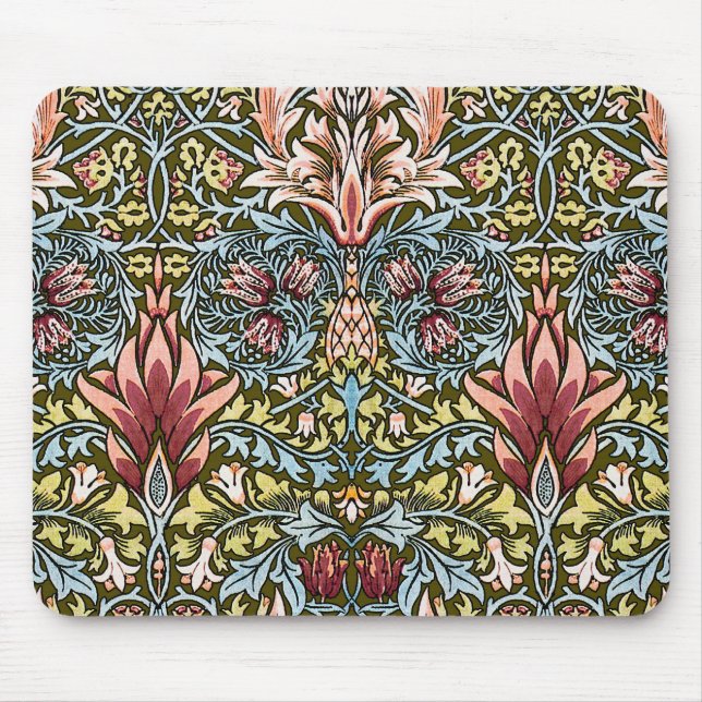 William Morris Snakeshead Floral Pattern Mouse Pad (Front)