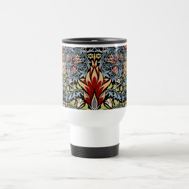 William Morris Snakeshead Floral Pattern Travel Mug (Center)