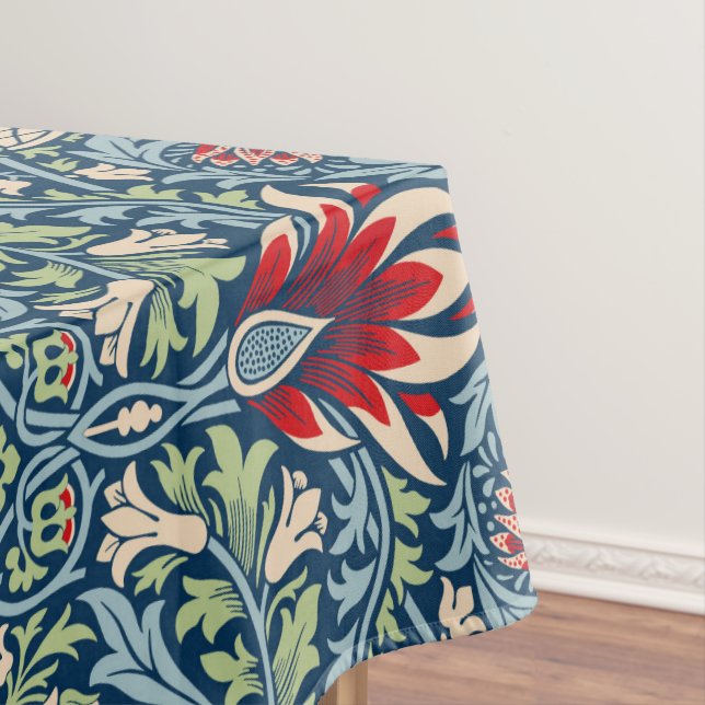 William Morris Snakeshead Fritillary Floral Design Tablecloth (In Situ)