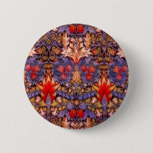 William Morris Snakeshead Vintage Floral 2 Inch Round Button