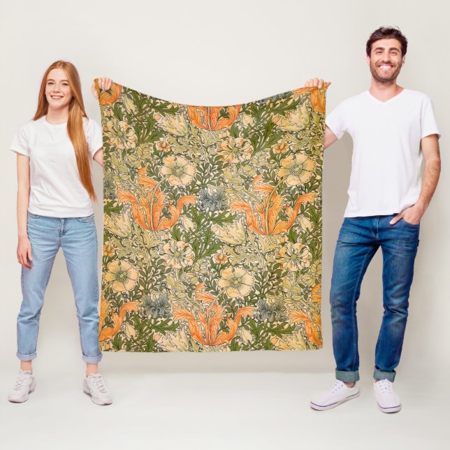 William Morris Spring Compton Flower Festival Fleece Blanket (In Situ)