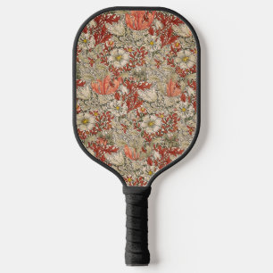 William Morris Spring Compton Flower Vintage Red Pickleball Paddle