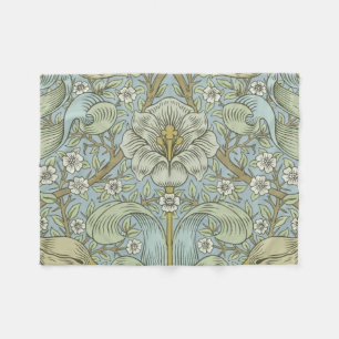 William Morris Spring Thicket: Antique Floral Fleece Blanket