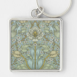 William Morris Spring Thicket: Antique Floral Keychain