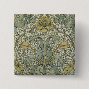 William Morris Spring Thicket Classic Pattern 2 Inch Square Button