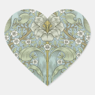William Morris Spring Thicket Classic Pattern Heart Sticker