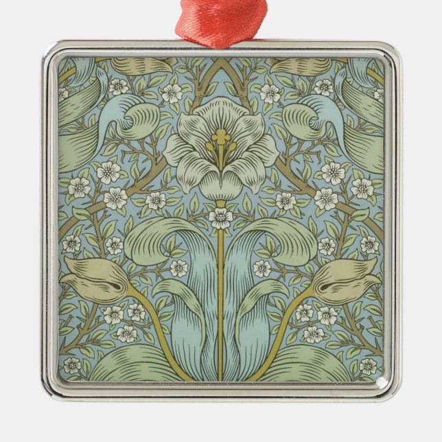 William Morris Spring Thicket Classic Pattern Metal Ornament (Front)