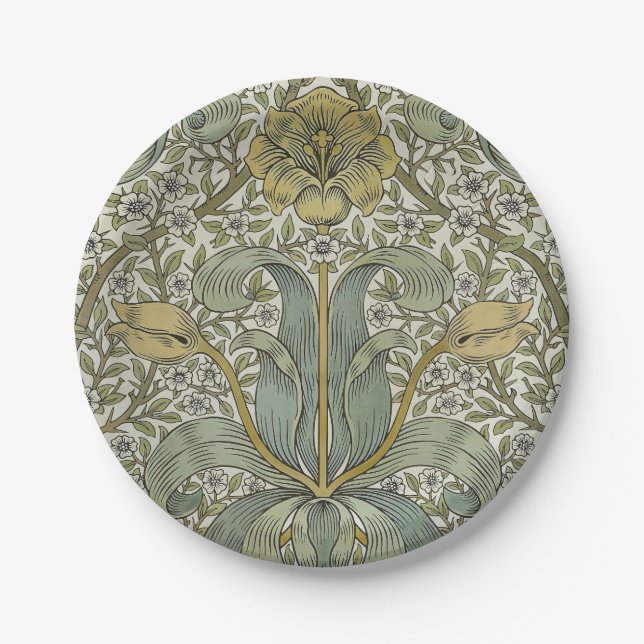 William Morris Spring Thicket Classic Pattern Paper Plate (Front)
