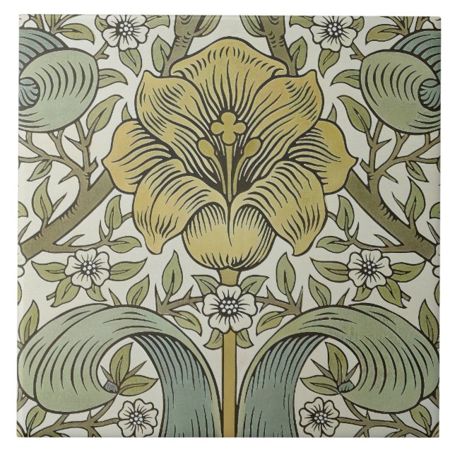William Morris Spring Thicket Classic Pattern Tile (Front)
