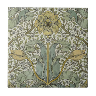 William Morris Spring Thicket Yellow Floral Art Tile